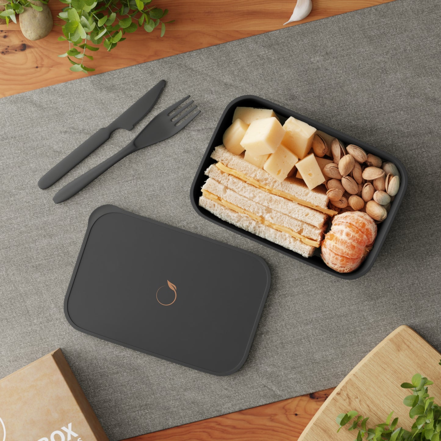 Elegant PLA Bento Box with Utensils - Eco-Friendly Meal Prep Solution